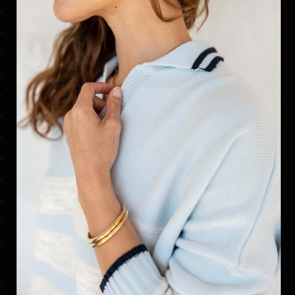 MerSea - Marina Polo Sweater - Sky/Sea Salt/Navy - Picture 3 of 6